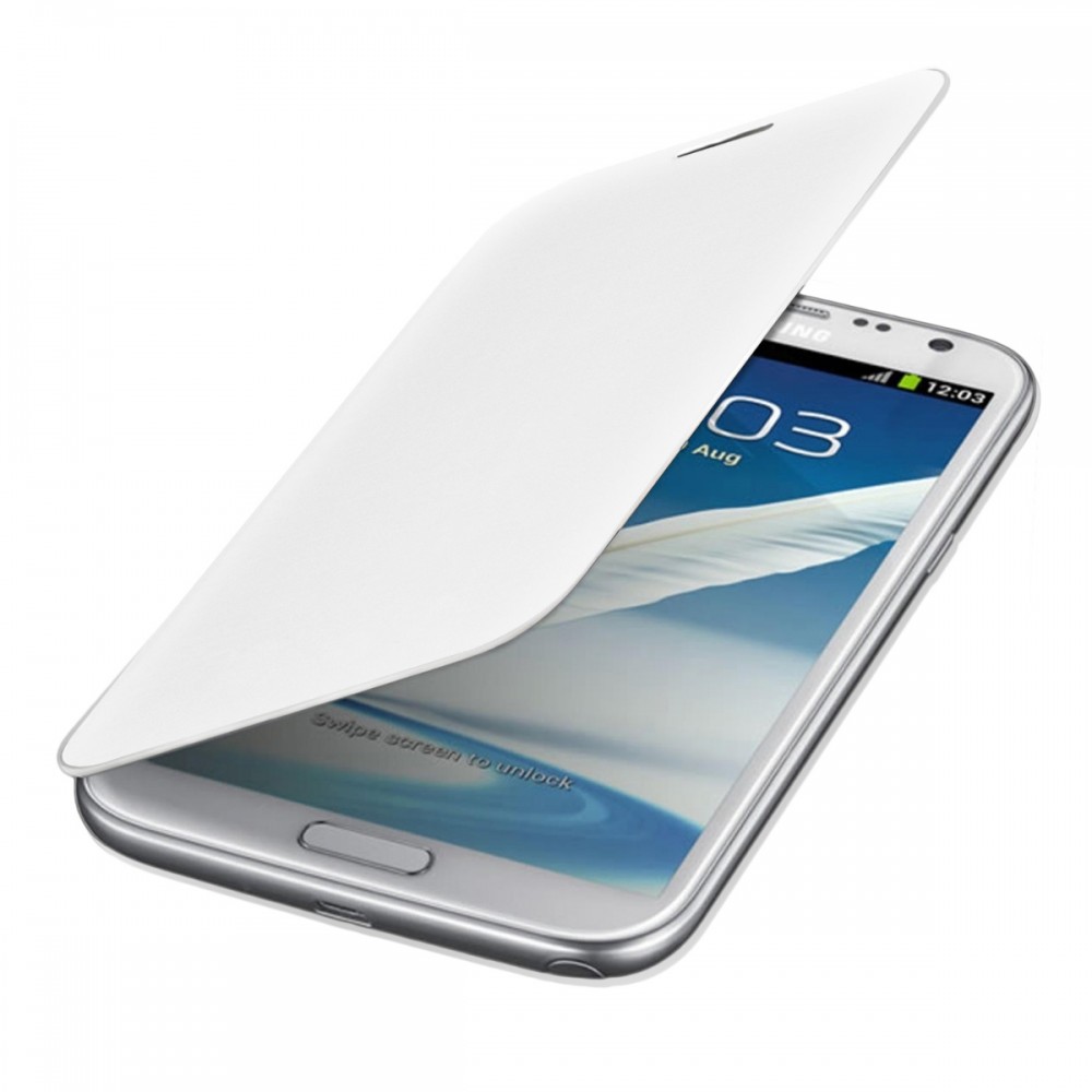Definition Distribution sympathy Husa Flip pentru Samsung Galaxy Note 2 N7100 - alb