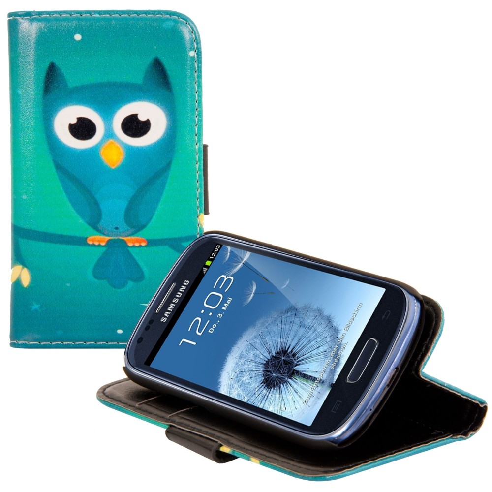 welfare tooth slim Husa Flip pentru Samsung Galaxy S3 Mini - albastru