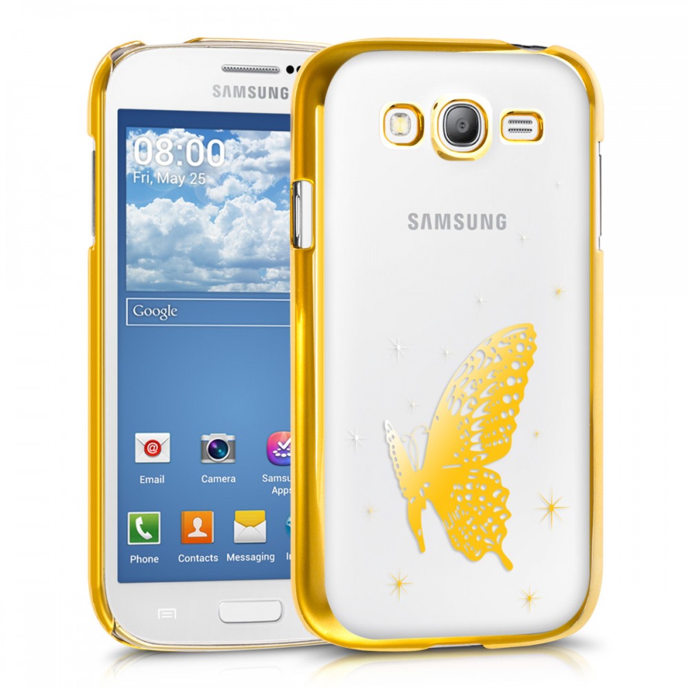 hedge Prelude machine Husa trainică cu design fluture pentru Samsung Galaxy Grand Neo / Duos - aur